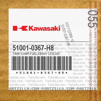 Genuine OEM Kawasaki TANK-COMP-FUEL 51001-2298 51001-W004 