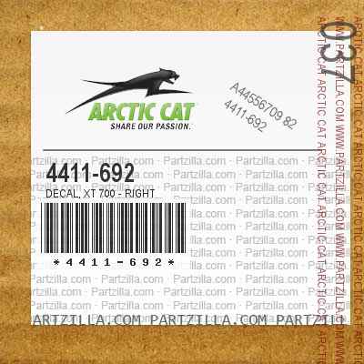 4411-692 Decal, XT 700 - Right