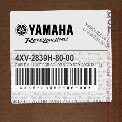 4XV-2839H-80-00 EMBLEM 1 | Use for Color VIVID RED COCKTAIL 1 ( VRC1 / 0121 )