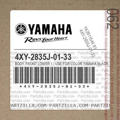 4XY-2835J-01-33 BODY, FRONT LOWER 1 | Use for Color YAMAHA BLACK ( YB / 0033 )