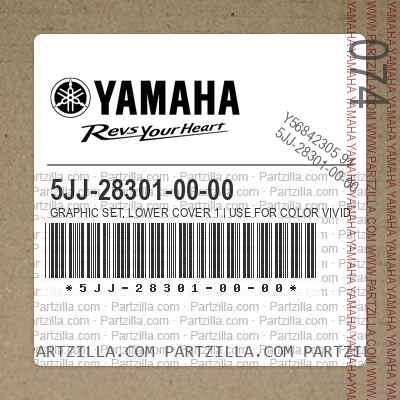 5JJ-28301-00-00 GRAPHIC SET, LOWER COVER 1 | Use for Color VIVID RED COCKTAIL 1 ( VRC1 / 0121 )