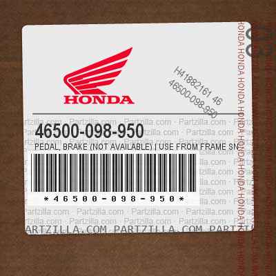 46500-098-950 PEDAL, BRAKE  | Use from Frame SN 2320002