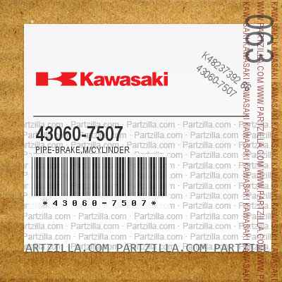 Kawasaki 2010-2016 Mule Pipe Brake M/Cylinder 43060-7507 New Oem 