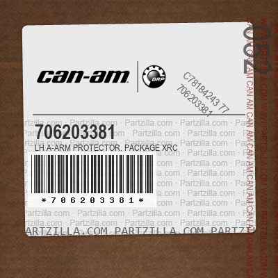 706203381 LH A-Arm Protector. Package XRC