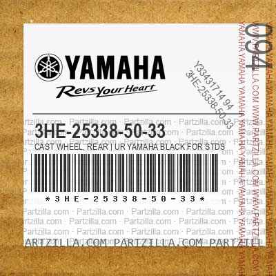 3HE-25338-50-33 CAST WHEEL, REAR | UR YAMAHA BLACK FOR STDS