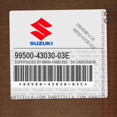 99500-43030-03E Superseded by 99500-43092-03E - DR-Z400S/SM 00-