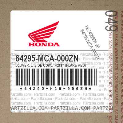 64295-MCA-000ZN LOUVER, L. SIDE COWL *R288* (FLARE RED)