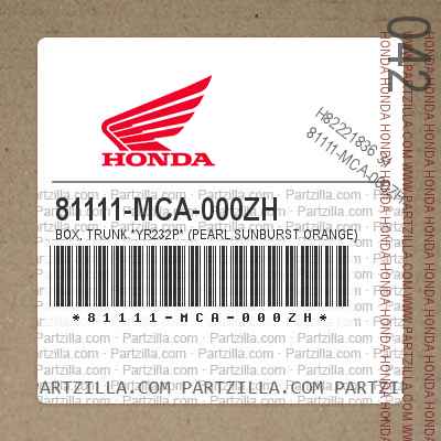 81111-MCA-000ZH BOX, TRUNK *YR232P* (PEARL SUNBURST ORANGE)