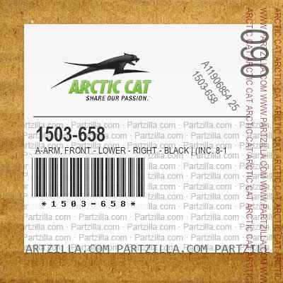 1503-658 A-Arm, Front - Lower - Right - Black | (inc. 8-10 and 20-22)