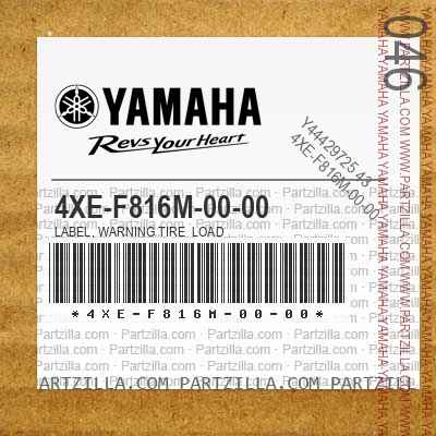 4XE-F816M-00-00 LABEL, WARNING TIRE  LOAD