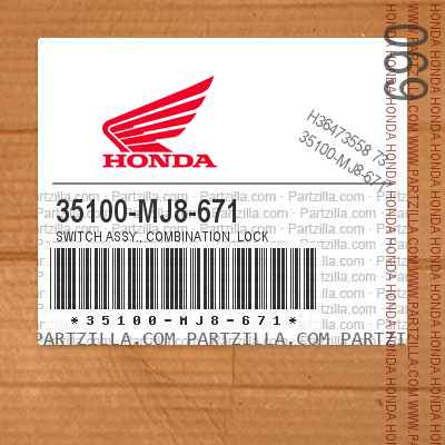 Honda 35100-MJ8-671 - SWITCH ASSY., COMBINATION LOCK | Partzilla.com