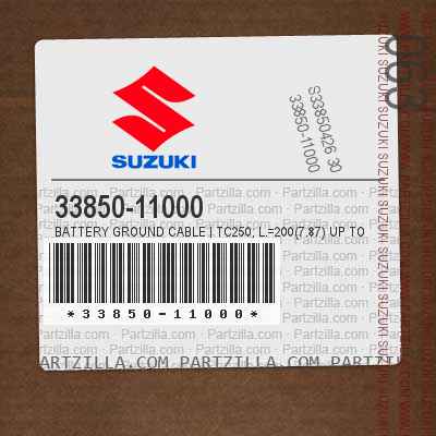 33850-11000 BATTERY GROUND CABLE | TC250; L.=200(7.87) UP TO F.NO. T20-45923