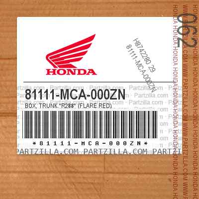 81111-MCA-000ZN BOX, TRUNK *R288* (FLARE RED)