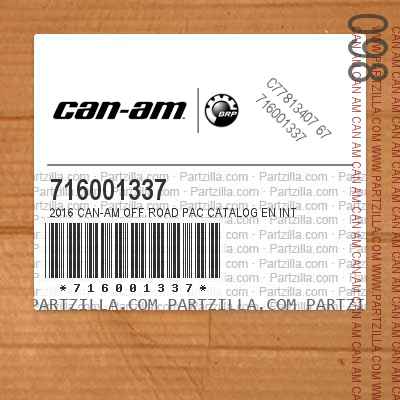 716001337 2016 CAN-AM OFF ROAD PAC CATALOG EN INT                                                              