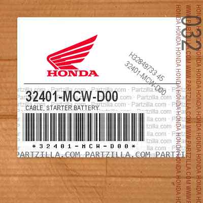 32401-MCW-D00 CABLE, STARTER BATTERY
