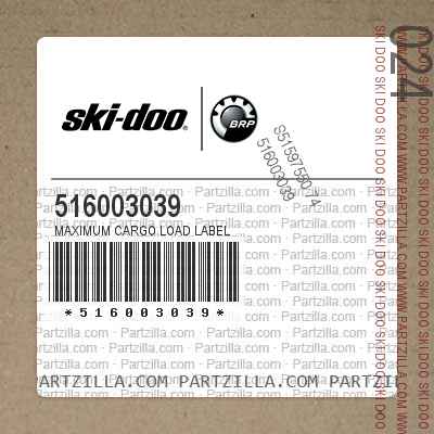 516003039 Maximum Cargo Load Label