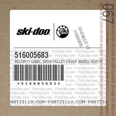 516005683 Security label, drive pulley cover. Model-North America