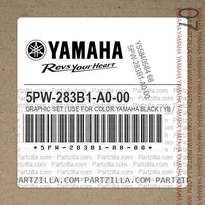 5PW-283B1-A0-00 GRAPHIC SET | Use for Color YAMAHA BLACK ( YB / 0033 )