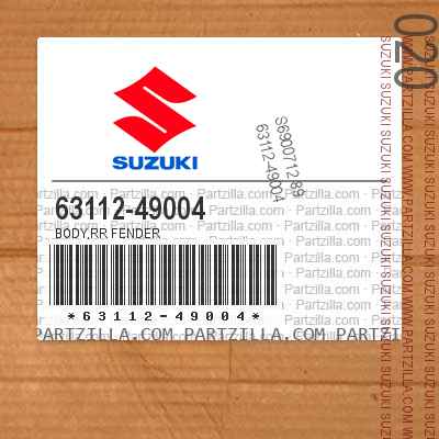 63112-49004-000 Suzuki Body,rr fender fr 6311249004000 New Genuine OEM Part 