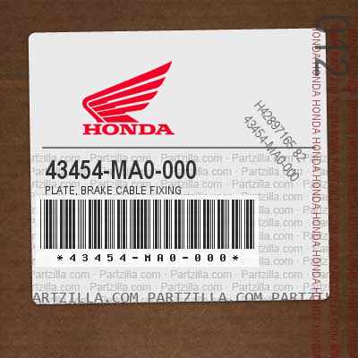43454-MA0-000 PLATE, BRAKE CABLE FIXING