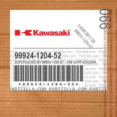 99924-1204-52 Superseded by 99924-1204-57 - S/M SUPP KDX220A