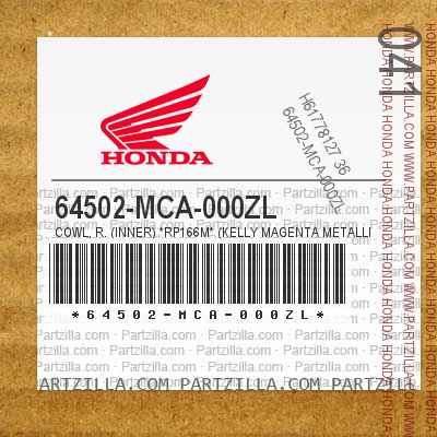 64502-MCA-000ZL COWL, R. (INNER) *RP166M* (KELLY MAGENTA METALLIC)