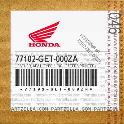 77102-GET-000ZA LEATHER, SEAT (TYPE1) (NO LETTERS PRINTED)