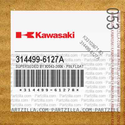 Genuine OEM Kawasaki PINFLOAT Part# 92043-2006 