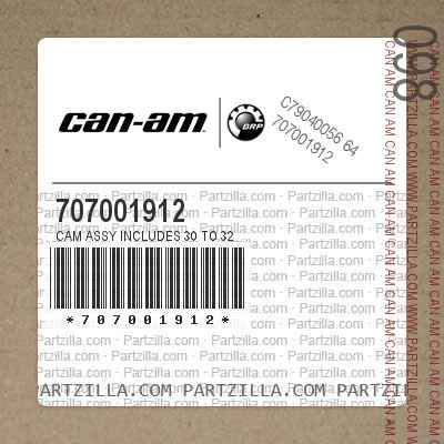707001912 Cam Assy Includes 30 to 32