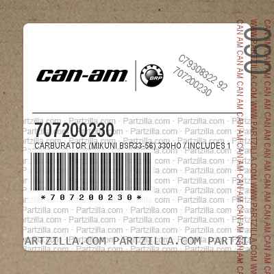 707200230 Carburator (mikuni Bsr33-56) 330HO / Includes 1 to 71