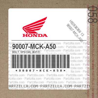 90007-MCK-A50 BOLT, SPECIAL (6X12)
