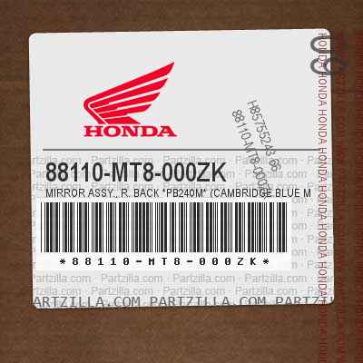 Honda 88110-MT8-000ZK - MIRROR ASSY., R. BACK *PB240M* (CAMBRIDGE 