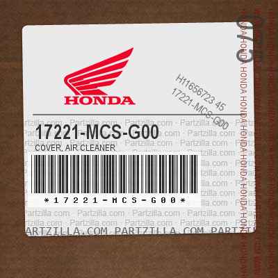 17221-MCS-G00 COVER, AIR CLEANER