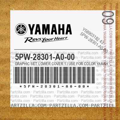 5PW-28301-A0-00 GRAPHIC SET, LOWER COVER 1 | Use for Color YAMAHA BLACK ( YB / 0033 )