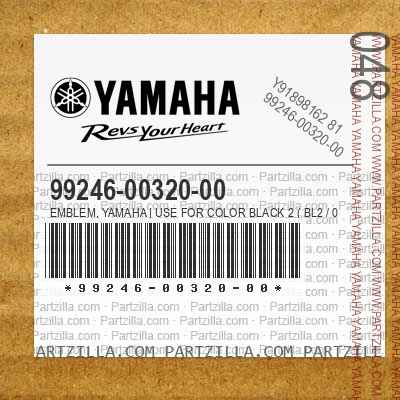 99246-00320-00 EMBLEM, YAMAHA | Use for Color BLACK 2 ( BL2 / 004B )