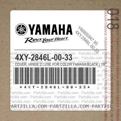 4XY-2846L-00-33 COVER, HINGE 2 | Use for Color YAMAHA BLACK ( YB / 0033 )