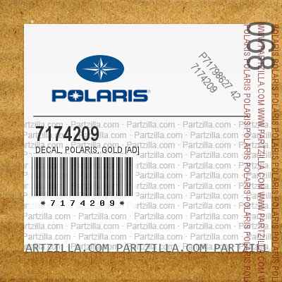 7174209 Decal, POLARIS, Gold [AD]
