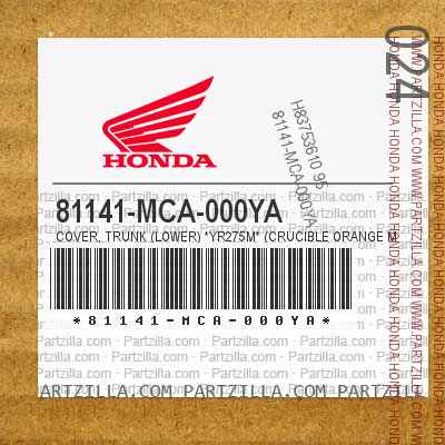 81141-MCA-000YA COVER, TRUNK (LOWER) *YR275M* (CRUCIBLE ORANGE METALLIC)