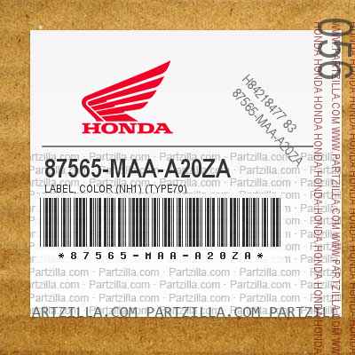 87565-MAA-A20ZA LABEL, COLOR (NH1) (TYPE70)