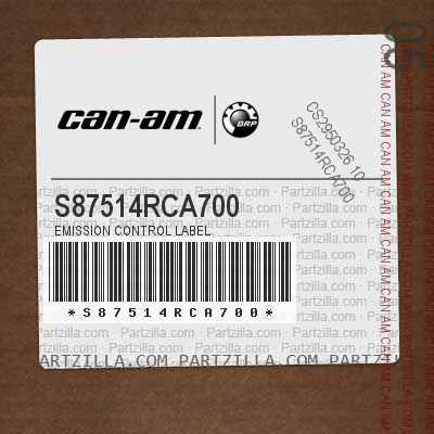 S87514RCA700 Emission Control Label