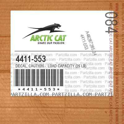 4411-553 Decal, Caution -  Load Capacity (25 lb)