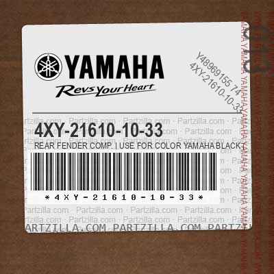 4XY-21610-10-33 REAR FENDER COMP. | Use for Color YAMAHA BLACK ( YB / 0033 )