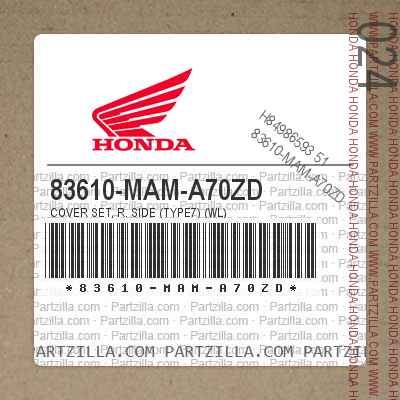 83610-MAM-A70ZD COVER SET, R. SIDE (TYPE7) (WL)