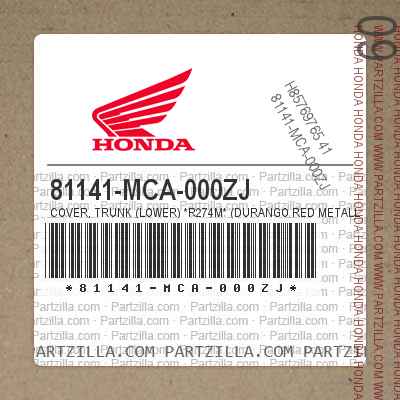 81141-MCA-000ZJ COVER, TRUNK (LOWER) *R274M* (DURANGO RED METALLIC)