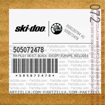 505072478 RH Pilot Ski 5.7, Black. Except Europe, Includes 1 to 2