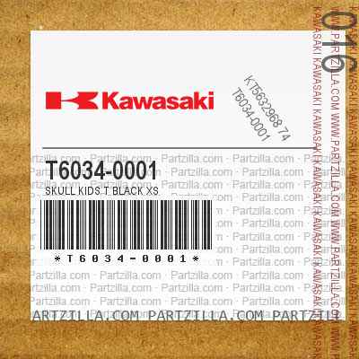 Kawasaki T6034-0001 - SKULL KIDS T BLACK XS | Partzilla.com