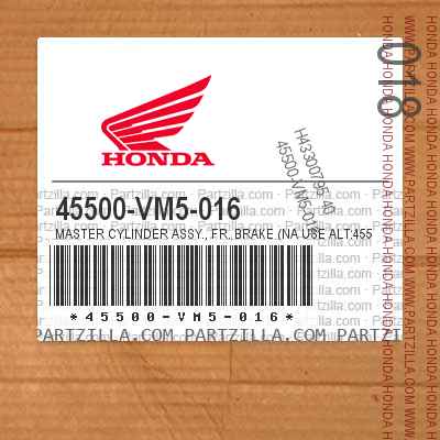 45500-VM5-016 MASTER CYLINDER ASSY., FR. BRAKE (NA USE ALT:45510-VM5-406)