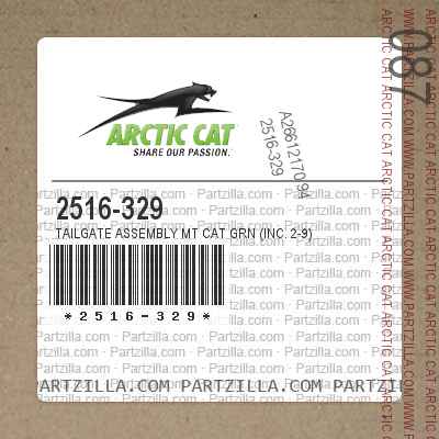 2516-329 Tailgate Assembly Mt Cat Grn (inc. 2-9)