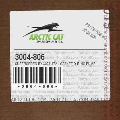 3004-806 Superseded by 3003-372 - GASKET,O-RING PUMP