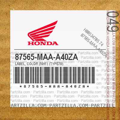 87565-MAA-A40ZA LABEL, COLOR (NH1) (TYPE70)